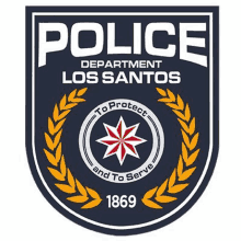 the logo for the police department los santos is a shield with a star in the middle .