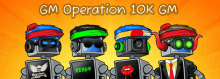 gm operation 10k gm is being advertised on a yellow background