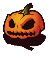 a cartoon drawing of a pumpkin with an evil face on it