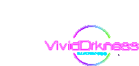 a logo for vividdarkness with a rainbow colored circle