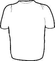 a black and white drawing of a white shirt with short sleeves