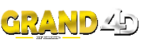 a logo for grand 4d gt group in gold and silver