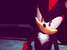 shadow the hedgehog from sonic the hedgehog is smiling