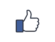 a thumbs up icon with a blue border on a white background .