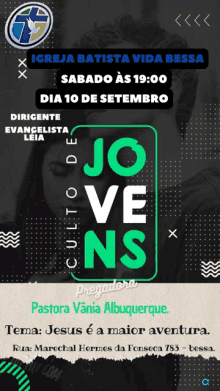 a poster for a youth event called culto de jove ns