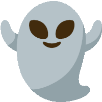 an illustration of a ghost with brown eyes