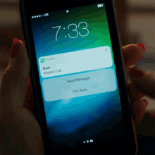 a phone with a missed call from kurt