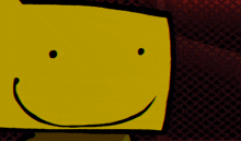 a yellow box with a smiley face on it 's face