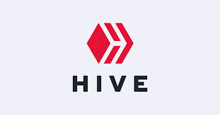 a logo for hive with a red arrow and the word hive below it