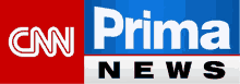 a logo for cnn prima news with a blue background