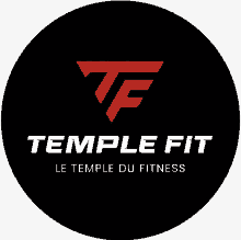 temple fit le temple du fitness logo on a black background