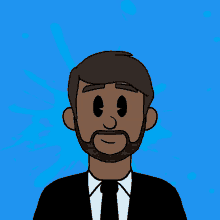 a cartoon drawing of a man with a beard