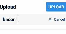a screenshot of a website that says upload please enter a valid url bacon and x cancel