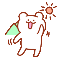 a cartoon drawing of a bear with the sun shining on it