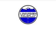 a logo for ijmuiden roleplay with a mountain in the middle