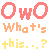 a pixel art of the word owo what 's this .