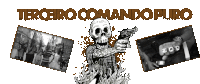 a skull holding a gun with the words tercero comando puro above it