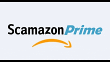 a white background with the scamazon prime logo