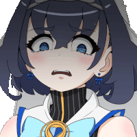 a close up of a girl 's face with a surprised expression