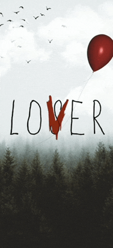 a poster for the movie lover with a red balloon