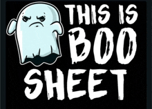 a black background with a ghost and the words this is boo sheet