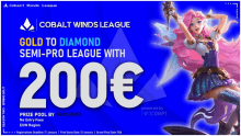 a poster for the cobalt winds league with a pink haired fairy