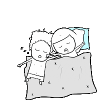 a black and white drawing of a man and woman sleeping