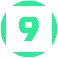 a green circle with the number 9 inside