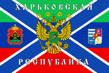 a russian flag with a double headed eagle and a coat of arms on it