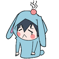 a cartoon of a person wearing a bunny costume