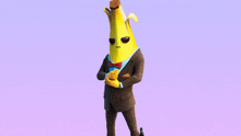 a banana in a suit with a bow tie