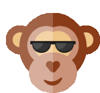 an icon of a monkey wearing sunglasses on its face