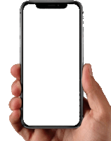 a hand holding a cell phone with a blank screen