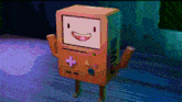 a cartoon character with the name bmo on his chest