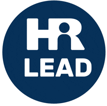 a blue circle with hr lead written in white letters