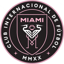 a black and pink logo for club internacional de futbol