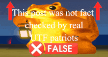 a frog holding a lantern with the words this post was not fact checked by real utf patriots