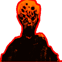 a silhouette of a person with a red glow around their head