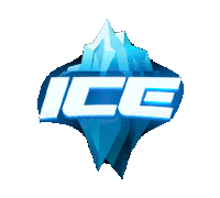 a blue iceberg with the word ice written on it