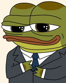 a cartoon frog in a suit and tie