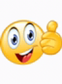 a cartoon smiley face is giving a thumbs up sign .