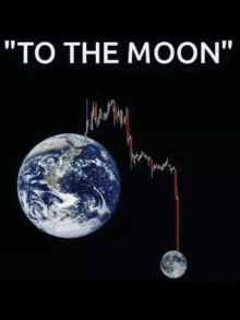 a picture of the earth and the moon with the words " to the moon " above it