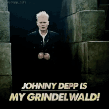 johnny depp is my grindelwald written on a screen