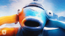 a close up of a cartoon fish with its mouth open and a watermark that says ' a ' on it