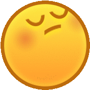 a yellow smiley face with its eyes closed