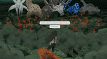 a screenshot of a video game with a speech bubble that says " eu sou o deus do shindo "