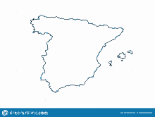 a black and white outline map of spain on a white background .