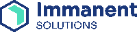 a logo for immanent solutions with a hexagon in the middle