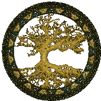 a drawing of a tree in a celtic pattern