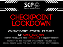 a scp logo is on a black screen